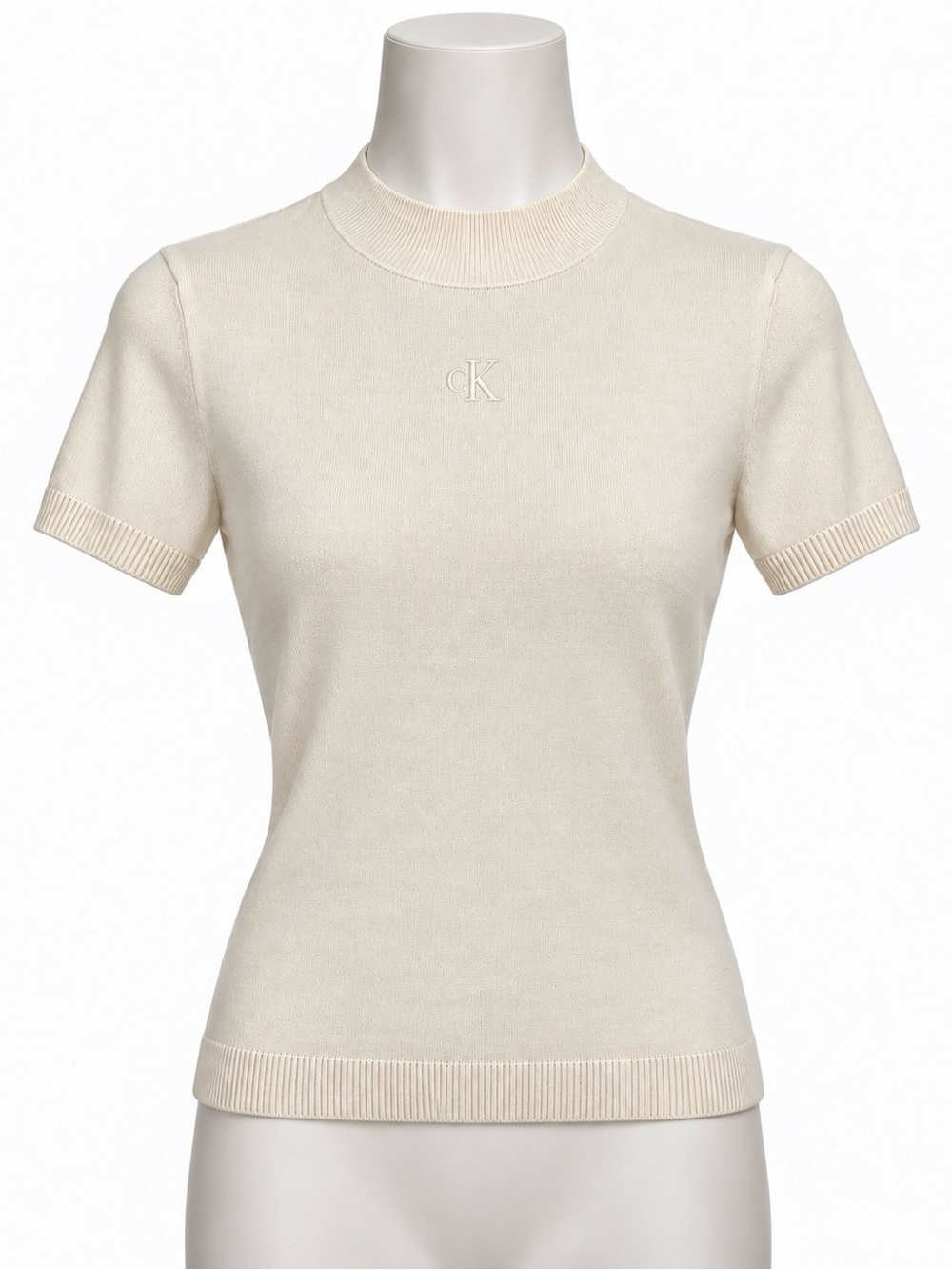 Calvin Klein Jeans Ivory Short-Sleeve Knit Top